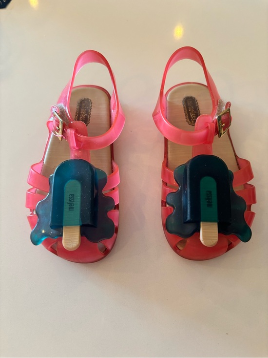 Melissa Other - Melissa Kids Pink Jelly Sandals with Blue Popsicle Charm